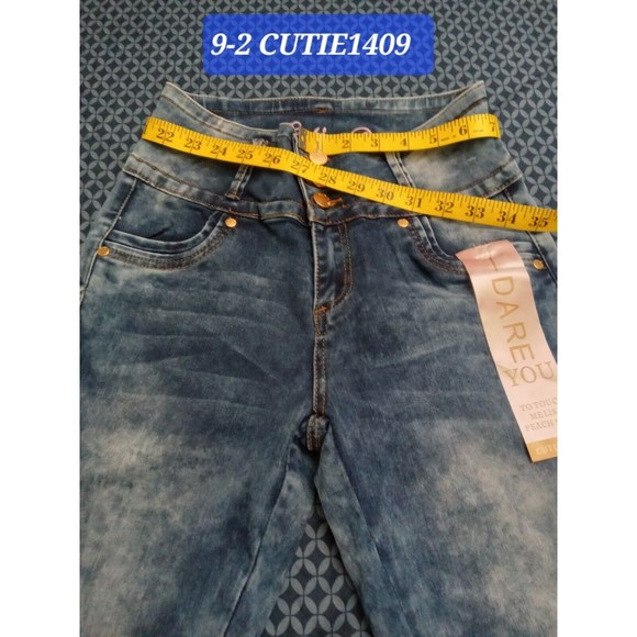 WAIST  28 IN SIZE 9 C SKINNY JEANS STRETCH DENIM BLUE , 9-2 CUTIE1409 PUSH UP - Picture 2 of 16